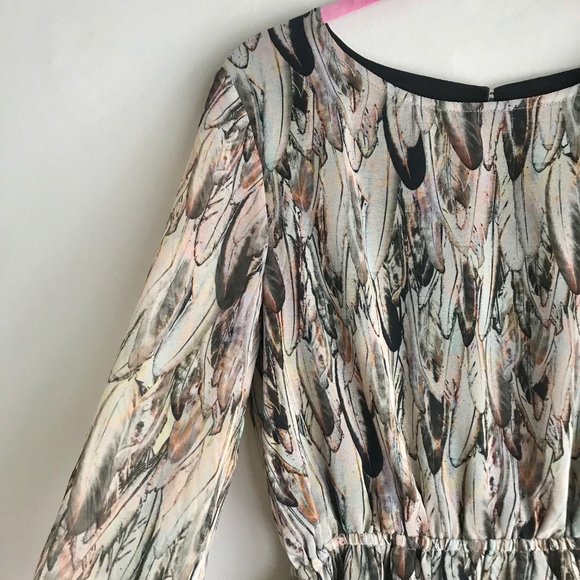 Sugar + Lips / Feather Design Long Sleeve Dress - Picture 5 of 11